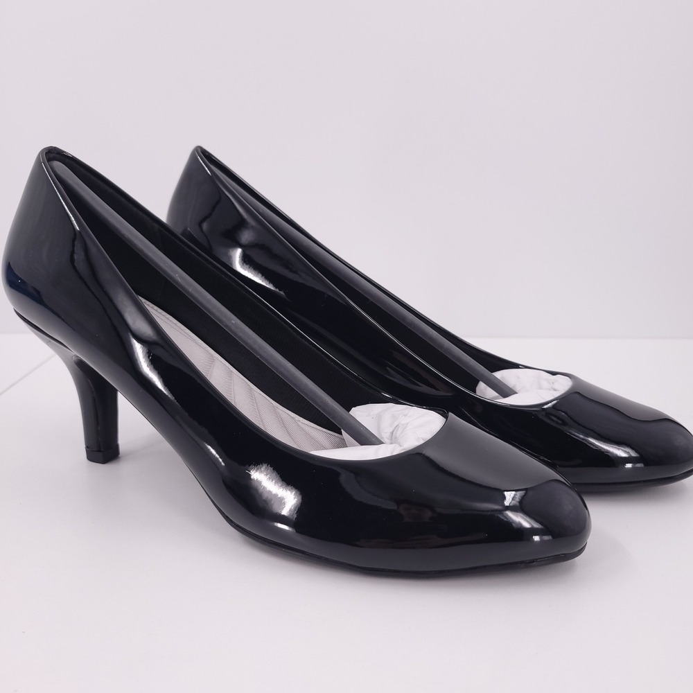 Easy Street Passion Dress Pumps Black Womens 11 M Patent Slip On Classic‎ Heels